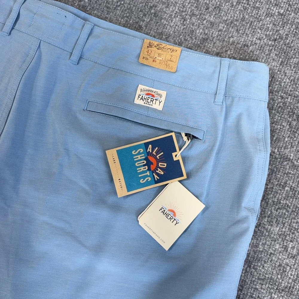 Faherty All Day Shorts Men 42 Weathered Blue 7